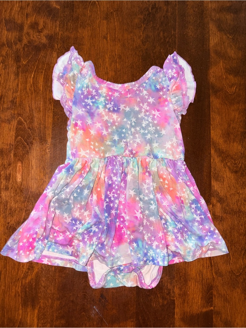 Little Sleepies “Play” Pastel Star Print Baby Dress Romper
